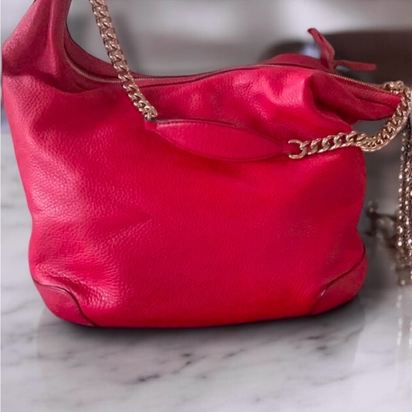 Authentic Gucci Patent Pink Fuchsia Soho Fringe Tassel Chain Tote Bag GORGEOUS! - Picture 11 of 16